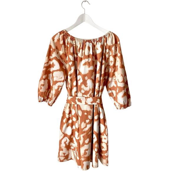 Elizabeth And James Brown And White Cheetah Print Dress Size Medium - Picture 2 of 7